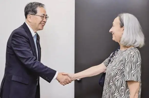 “地雷なき世界”必ず/国際連携の強化に全力注ぐ/斉藤代表、国連対策部長と会談