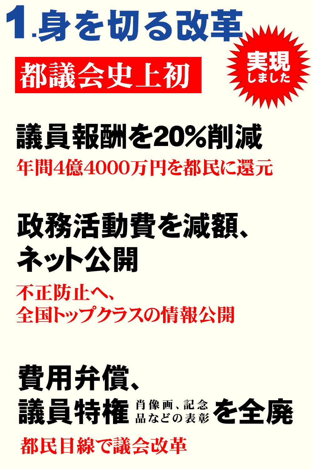 1.身を切る改革の先頭に